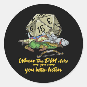 Sticker Rond Jeu Tabletop Quand Le DM Demande