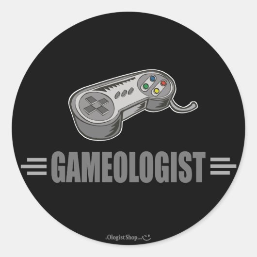 Sticker Rond Jeu vidéo amusant (Devant)