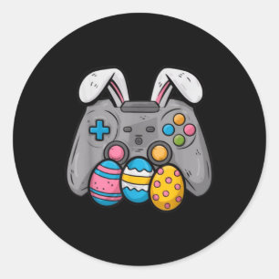 Sticker Rond Jeu Vidéo de Pâques oeufs de lapin Jeu Garçons enf