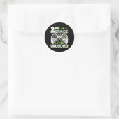 Sticker Rond Jeu Vidéo Déverrouillé De 2E Année À L'École (Sac)