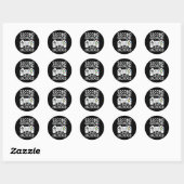 Sticker Rond Jeu Vidéo Déverrouillé De 2E Année À L'École (Feuille)