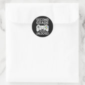 Sticker Rond Jeu Vidéo Déverrouillé De 2E Année À L'École (Sac)