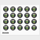 Sticker Rond Jeu vidéo déverrouillé de 3e année à l'école (Feuille)