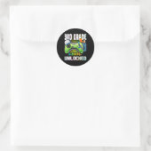 Sticker Rond Jeu vidéo déverrouillé de 3e année à l'école (Sac)