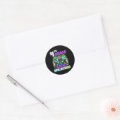 Sticker Rond Jeu vidéo déverrouillé de 4e année à l'école (Enveloppe)