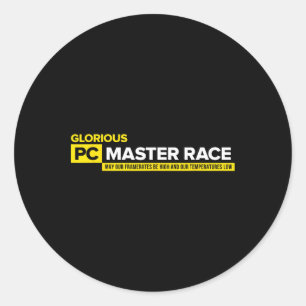 Sticker Rond Jeu Vidéo Dire - Glorieuse Pc Master Race Shirt1