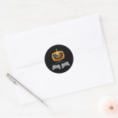 Sticker Rond Jeu vidéo Halloween Jack-o'-lantern Pixelelated Ga (Enveloppe)