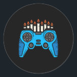 Sticker Rond Jeu Vidéo Joueur Hanoukka Chanukah Hommes Garçon J<br><div class="desc">Jeu vidéo Joueur Hanoukka Chanukah Hommes Garçon Jeunes Enfants 1</div>