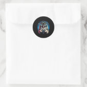 Sticker Rond Jeu vidéo Keeshond Chien jeu (Sac)