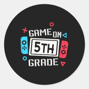 Sticker Rond Jeu vidéo sur l'équipe amusante de 5e année Fifth