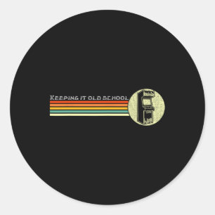 Sticker Rond Jeu vidéo Vintage Retro Arcade Old School