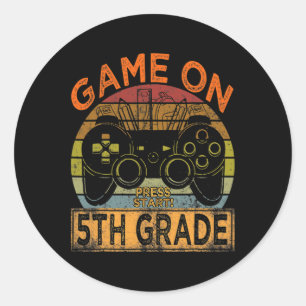 Sticker Rond Jeu Vintage 5e année Bienvenue Byck À l'école G