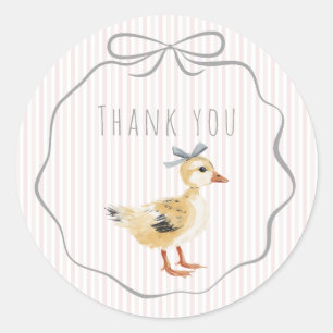 Sticker Rond Jeune Caneton Aquarelle Merci