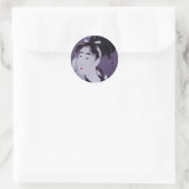 Sticker Rond Jeune femme (Sac)