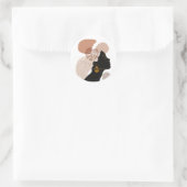 Sticker Rond Jeune femme afro-américaine BLM (Sac)