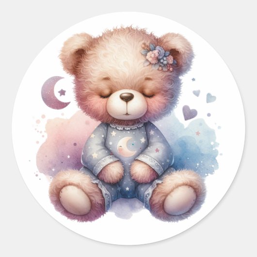 Sticker Rond jeune fille endormie (Devant)