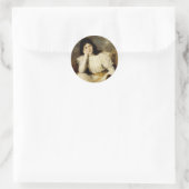 Sticker Rond Jeune Fille Reveuse, Portrait de Berthi Capel (Sac)