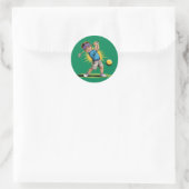 Sticker Rond Jeune Golfeur Anniversaire (Sac)