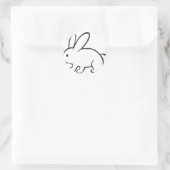 Sticker Rond Jeune lapin en noir et blanc (Sac)