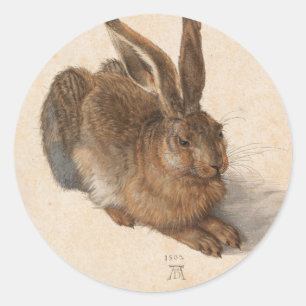 Sticker Rond Jeune lièvre   Albrecht Dürer
