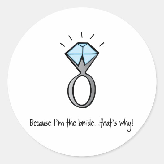 Sticker Rond jeune mariée à être (Devant)