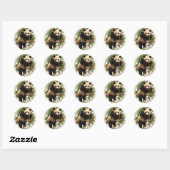 Sticker Rond Jeune panda géant. (Feuille)