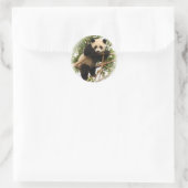 Sticker Rond Jeune panda géant. (Sac)