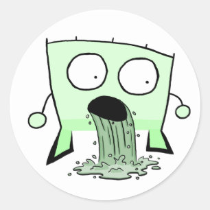 Sticker Rond Jeunes Barfing de type de triangle