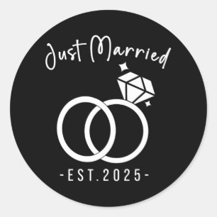 Sticker Rond Jeunes mariés 2025 Wedding planners de mariée et d