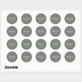 Sticker Rond Jeunes mariés élégants Sage initiale (Feuille)