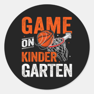 Sticker Rond Jeux Amusants À La Maternelle Basketball Premier J