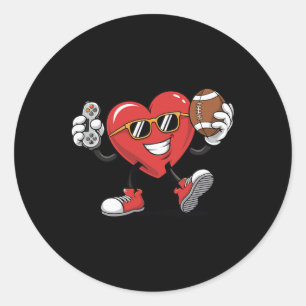 Sticker Rond Jeux de coeur Jeux vidéo Football Saint-Valentin