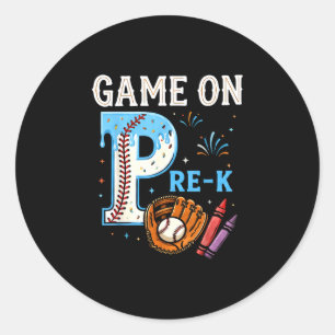 Sticker Rond Jeux de glace à goutte de baseball de rentrée en p