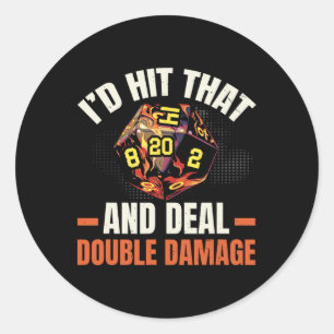 Sticker Rond Jeux de rôle Rpg Jouer D20 Jeux de société drôles 