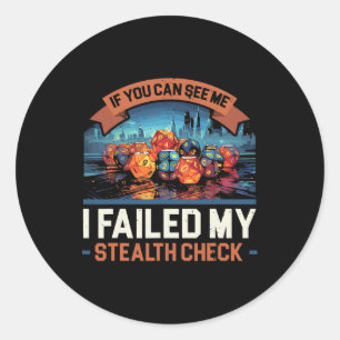 Sticker Rond Jeux de rôle Rpg Jouer D20 Jeux de société drôles