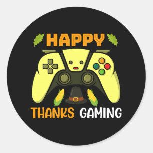 Sticker Rond Jeux drôles de remerciement heureux
