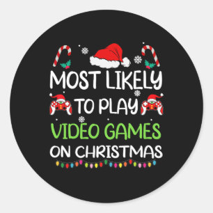 Sticker Rond Jeux Vidéo Les plus probables Joueur de famille No