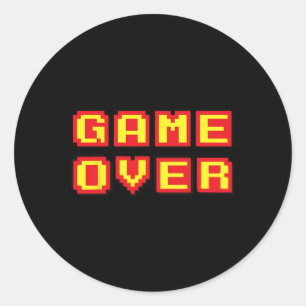 Sticker Rond Jeux Vidéo Retro Vintages Jeux Arcade Cadeaux