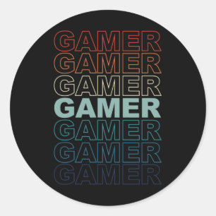 Sticker Rond Jeux Vidéo Retro vintages Jeux Vidéo Jeu Vidéo