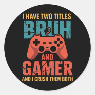 Sticker Rond Jeux Vidéos Vintages Amusants Pour Garçons Bruh So