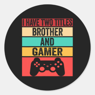 Sticker Rond Jeux Vidéos Vintages Pour Garçons Brother S