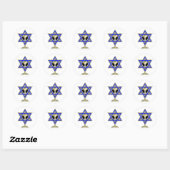 Sticker Rond Jewish Star (Feuille)