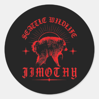 Sticker Rond Jimothy Mème Raton laveur Seattle Drôle Chaud