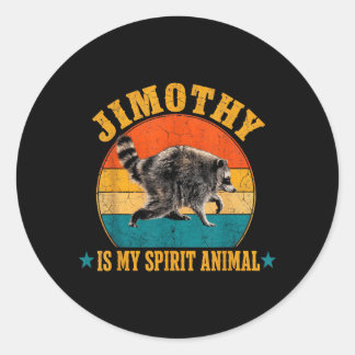Sticker Rond Jimothy Raccoon Est Mon Animal Spirituel Raccoon M