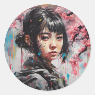 Sticker Rond Jing Jing (静 静)