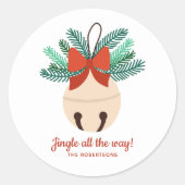 Sticker Rond "Jingle All Way" Vacances Personnalisées (Devant)