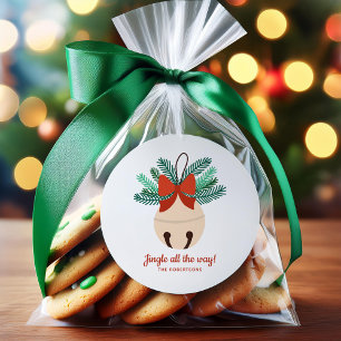 Sticker Rond "Jingle All Way" Vacances Personnalisées