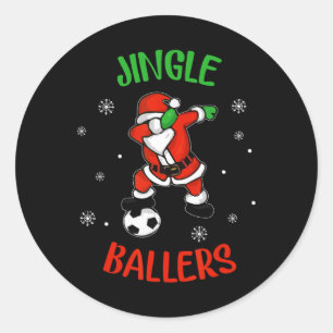 Sticker Rond Jingle Ballers Noël Football Santa Football