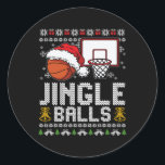 Sticker Rond Jingle Balls Ugly Christmas Pyjama Cool Sport X-Ma<br><div class="desc">Jingle Balls laide Pyjama de Noël Cool Sport X-Mas</div>