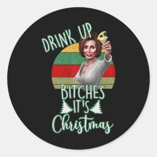 Sticker Rond Jingle Bell Biden Xmas Père Noël Trump mauvais Noë